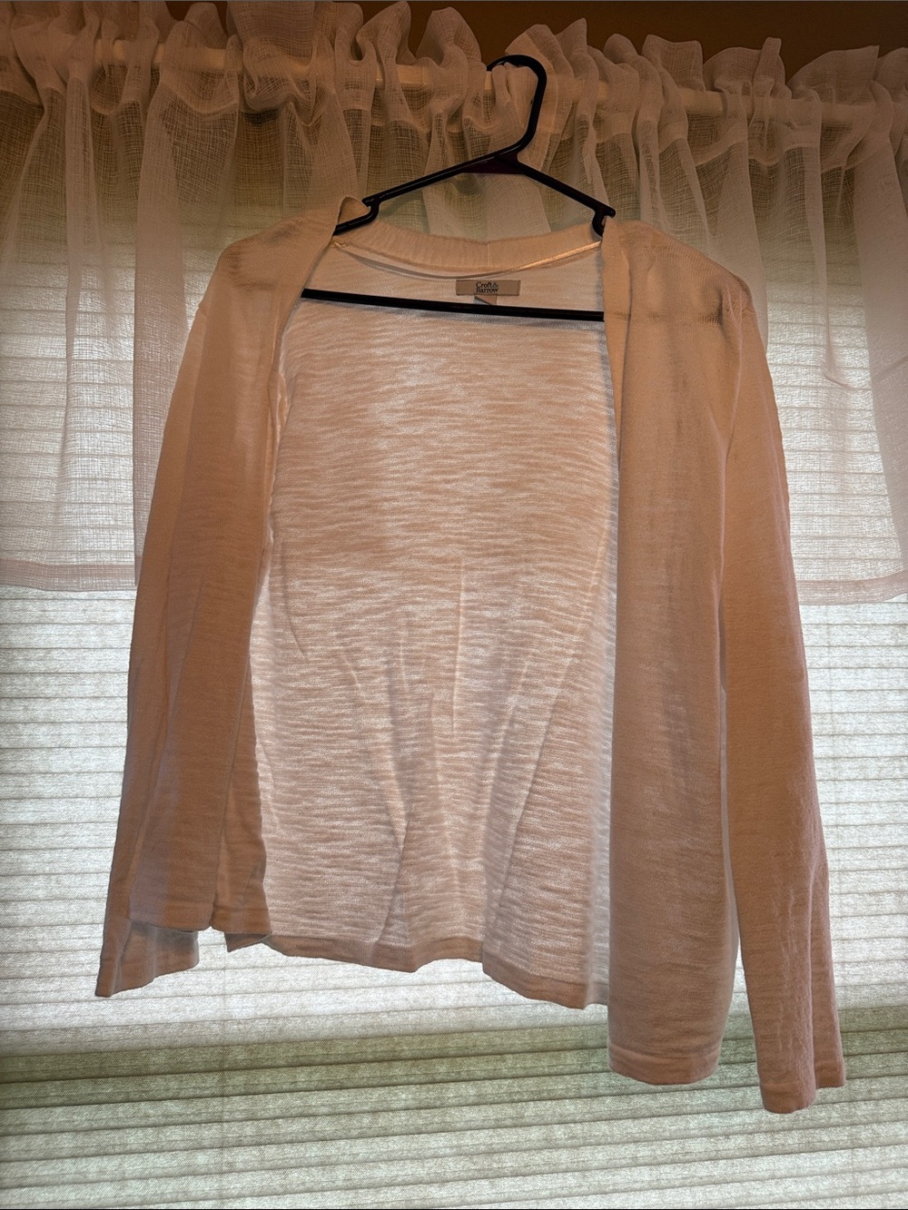croft & barrow Light Pink Open-Front Cardigan